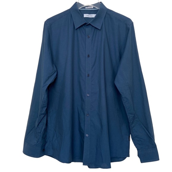 Calvin Klein. Dark Gray/Black Checks. Long Sleeve Dress Shirt. 16-32/33 Medium - Picture 7 of 7